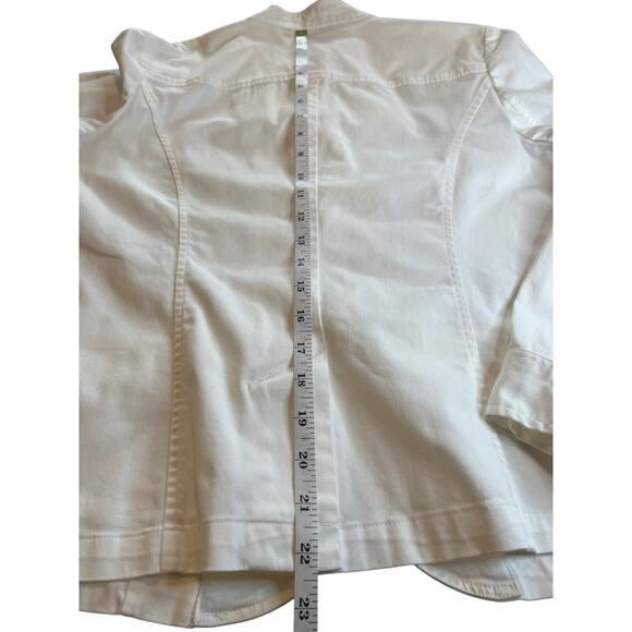Additions‎ by Chicos Size 0 (Small Size 4) White Jacket Cotton Stretch - Picture 7 of 9